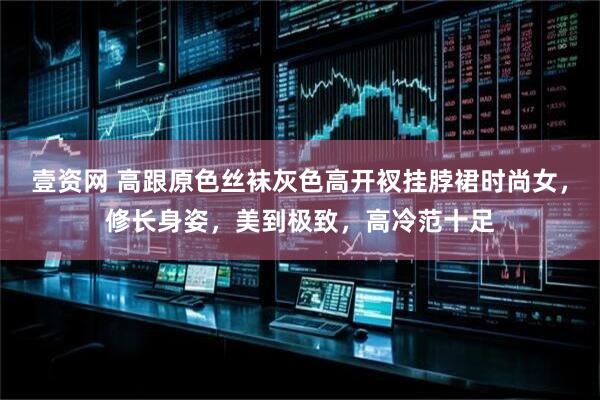 壹资网 高跟原色丝袜灰色高开衩挂脖裙时尚女，修长身姿，美到极致，高冷范十足